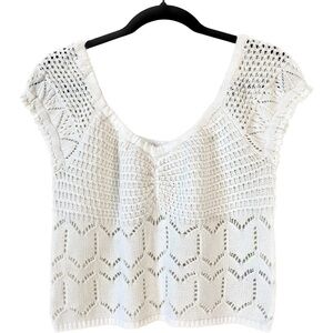 NWT — Aéropostale White Knit Crop Top Warm Weather Blouse Size L